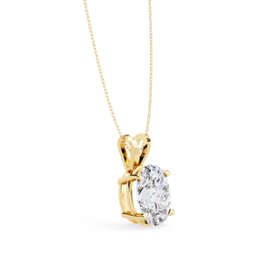 Minimalist 14K <b>Solid</b> <b>Gold</b> IGI Certified 2.5 CT Oval Cut Prong Set Lab Diamond Solitaire <b>Pendant</b> Necklace for Women Party Gift - Product Image 3