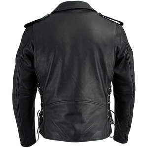 Chaqueta de Motocicleta de Cuero Negra Unisex SAMROZ SPORTS - Product Image 2