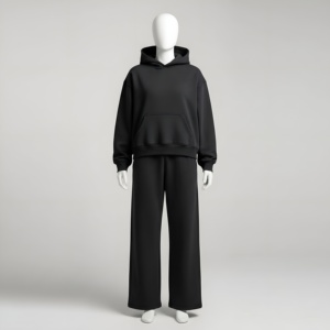 Ensemble de survêtement polaire pour hommes : sweat à capuche et pantalon de jogging, style streetwear décontracté, coupe ample, idéal pour l'hiver, personnalisable avec logo, vente en gros - Product Image 3