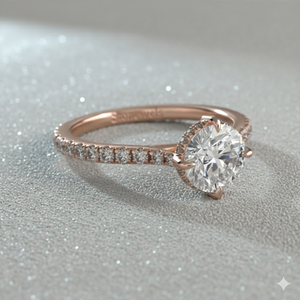 Anillo de Compromiso con Diamante Cultivado en Laboratorio, Oro de 14K, Corte Redondo, Engaste de Garras, Estilo Vintage, para Fabricante de Joyería Personalizada Certificada, OEM, ODM - Product Image 4