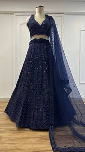 ชุดปักเลื่อมแบบดั้งเดิมบางยืดได้สำหรับงานแต่งงานงานปาร์ตี้ lehenga choli dupatta สำหรับฤดูหนาว - Product Image 2