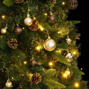 Albero di Natale Artificiale Pieghevole con 300 LED e Set di Palline, 180 cm, Decorazione Festiva - Product Image 3
