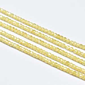 Cuentas redondas microfacetadas de circonita amarilla AAA de 2,5 mm, cuentas sueltas de circonita amarilla para la fabricación de joyas, pulseras y collares DIY - Product Image 4