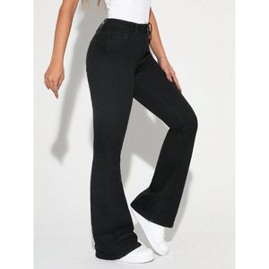 Jean slim noir taille haute en denim pour femme, style vintage tendance, respirant, écologique, streetwear, mode, tailles 26-40 - Product Image 6