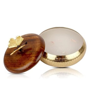 Modern Soy Wax Metal Candle <b>Jar</b> with Wood Lid Premium Home Decor Perfect for Decor and Gift Indian exporter - Product Image 1