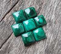 Perles de pierres précieuses calibrées en malachite naturelle, cabochons carrés à dos plat pour la fabrication de bijoux, vente en gros de pierres naturelles