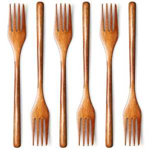 Juego de Tenedores de Madera Natural de Alta Calidad con Mango Largo, Hechos a Mano, Reutilizables, para una Cocina y Comedor Ecológicos - Product Image 1