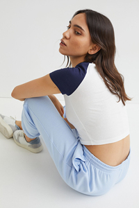 Custom Women Short Sleeve Crop <b>Top</b> Knitted 100% Cotton Eco-Friendly Soft Stretch Casual High Quality OEM ODM Private Label - Product Image 2