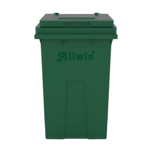 <b>Green</b> Outdoor <b>Wheelie</b> <b>Bin</b> with Lid Plastic Waste <b>Bin</b> Rectangular Rolling Garbage Container for Recycling - Product Image 1
