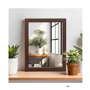 Art Deco Handmade Wooden Wall Mounted Bathroom Mirror with Customizable Thickness Edging Color - Product Image 5