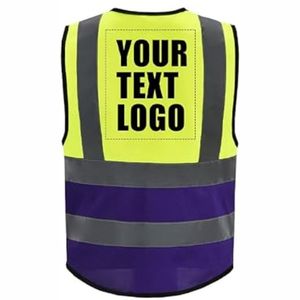 Chaleco de Seguridad de Alta Visibilidad para Hombre, Reflectante, Transpirable, de Poliéster, Cuello en V, Informal, para Verano, Color Sólido, con Bolsillos - Product Image 3