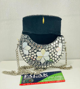 Bolso de mano de metal rústico natural, bolso de mano con espejo bohemio, para fiesta de boda, pedido a granel de Falak World Export - Product Image 2