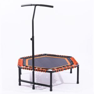 48\" Mini <b>Rebounder</b> with Adjustable Handle Bar Bungee Ropes Stable Quiet Indoor/Outdoor Whole Body Workout Trampoline for Adults - Product Image 3