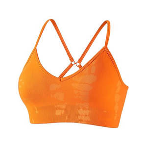 Soutien-gorge de sport respirant à maintien élevé et résistant aux chocs avec bretelles réglables et coussinets de soutien fixes pour le yoga féminin - Product Image 2