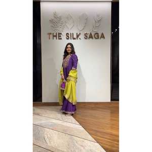 Top-Ensemble Plazzo et Dupatta avec broderie lourde Work Party Wear Look Taille XL - Product Image 4