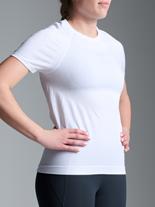 Camiseta Suave de Cuello Redondo para Mujer, Manga Corta, Corte Ajustado, Básica, Lisa, Informal y a la Moda - Product Image 3