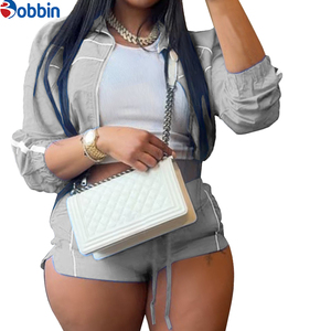 Conjuntos de Ropa Personalizados para Mujer, Chaqueta Moderna, Traje Deportivo Corto, Cortavientos Transpirable, Conjuntos Cortos de Talla Grande, Conjuntos de Primavera Verano - Product Image 4