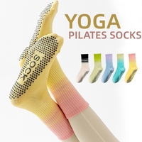 Chaussettes de yoga et de Pilates antidérapantes à gradient, en coton et silicone, pour la danse, le ballet, le fitness, les sports d'intérieur, chaussettes pour femmes, vente en gros