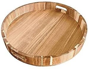 Plateau de service en bois robuste pour transporter plusieurs assiettes, verres et bols de service en toute sécurité - Product Image 2
