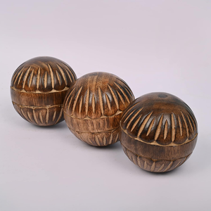 Wood Round <b>Balls</b> Set of 3 for Centerpiece Natural Decorative for Tabletop <b>Bowl</b> Display Living Room Dining Table Bedroom Office - Product Image 5