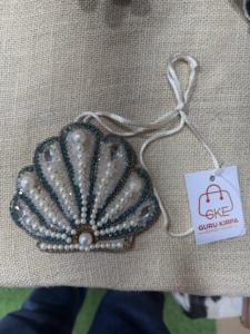 Abalorio de alta calidad hecho a mano, estilo bohemio cristiano, con perlas de imitación y cuentas de vidrio lampwork en forma de paz, para bolso infantil, con cuentas de semilla - Product Image 2