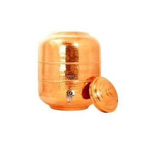100% Pure & Handmade Copper Water Dispenser With <b>Glass</b> & Water Tap Hammered Copper Water Tank 5L - Product Image 1