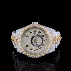 Reloj de Moda de Calidad Superior con Diseño Personalizado, Estilo Hip Hop, con Diamantes Cultivados en Laboratorio, Movimiento de Cuarzo, Gemas y Piedras para Hombre - Product Image 1