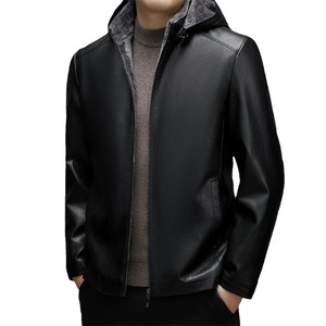 Hot Selling Men’s Premium Quality Leather <b>Jacket</b> New Fashion Design Waterproof Sheep <b>Fur</b> <b>Lined</b> Winter Outerwear <b>Jacket</b> - Product Image 4