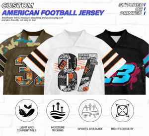 2k26 Nuevo estilo, camiseta de fútbol americano personalizada, uniforme de equipo de manga corta con cuello en V para hombre, camisa deportiva retro de alto rendimiento - Product Image 6