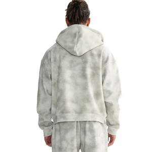 ผู้ผลิตเสื้อฮู้ดดี้แบบสั่งทำพิเศษ ทรงโอเวอร์ไซส์ ผ้าหนา แบบวินเทจ มีซิป  รับสกรีนโลโก้ ปักลายตามสั่ง - Product Image 3