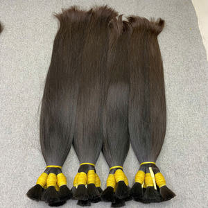 Cheveux naturels droits en vrac # 1B noir naturel pour faire des extensions de cheveux humains vietnamiens pour bébé et vierge | Texture lisse et soyeuse - Product Image 4