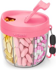 Large Plastic Pill Storage Case Weekly Supplement Organizer Bottle Anti Mixing Medicine Container with Flip Lid - Product Image 1