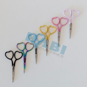 Ciseaux de beauté professionnels pour sourcils, lames droites en acier inoxydable, poignées en acier, pour nail art, fournisseur en gros de haute qualité - Product Image 6