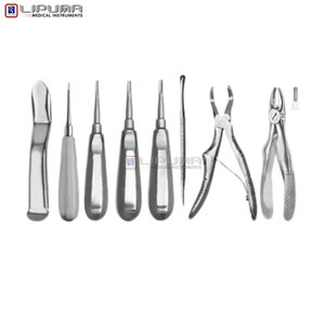 Juego de 8 Instrumentos Veterinarios Manuales Básicos para Extracción Dental, Kit de Cirugía Oral para Eliminación de Dientes en Animales Pequeños MOL - Product Image 2
