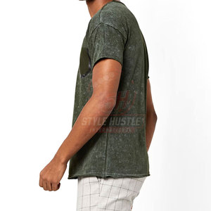 Camiseta de hombre transpirable de algodón 100% ligera con estampado y lavado ácido, de corte holgado, estilo urbano, superventas - Product Image 2