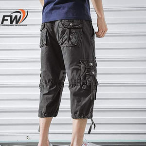 Pantalones Cortos Cargo de Alta Calidad para Hombre, Antiarrugas, con Bolsillos Laterales, Cintura Elástica, Transpirables, en Venta - Product Image 3