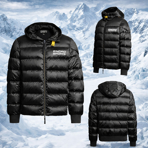 Veste matelassée personnalisée en gros, manteau d'hiver léger en duvet, service OEM, veste P-s Colbert noire - Product Image 5