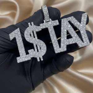 เครื่องประดับฮิปฮอปแบบ Ice Out เครื่องประดับแฟชั่น จี้เพชร VVS มอยส์ซาไนต์ จี้ตัวอักษรแบบกำหนดเอง ดีไซน์ทันสมัย ผ่านการทดสอบเพชร - Product Image 3