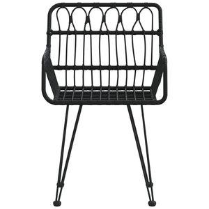 Ensemble de 2 chaises de jardin en acier noir et polyéthylène - Product Image 4