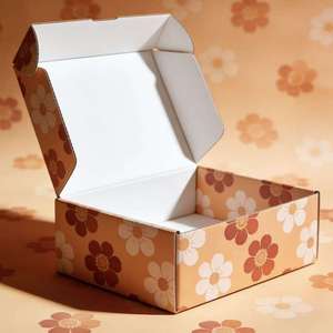 Boxit.pk Custom <b>Brown</b> Kraft Corrugated Gift Packaging <b>Box</b> with Spot UV Matt Lamination & 4C Printing Recycled Materials - Product Image 2
