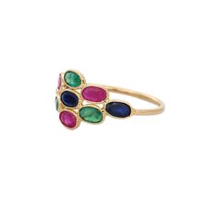 Anillo de Eternidad de Oro de 18K con Múltiples Piedras Preciosas, Ajustable, Estilo Abierto - Product Image 3