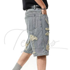 Nouvelle Tendance : Shorts en Jean Homme Personnalisés Effet Vieilli – Tenue Décontractée - Product Image 2