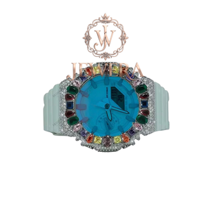 Premium Quality Iced Out Moissanite <b>Rubber</b> Diamond <b>Watch</b> for Street Style Corporate Gifting and Luxury Wear Available for Sale - Product Image 2