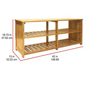 Banco Zapatero de bambú de 10 pares para almacenamiento de entrada - Product Image 4