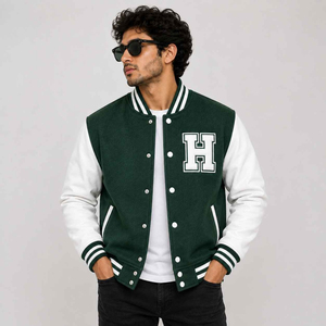 Chaqueta Varsity Personalizada para Hombre con Cierre de Botones a Presión para Minoristas de Moda, Colecciones de Ropa Casual y Uso Diario - Product Image 3