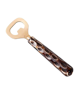 Abridor de Botellas de Latón de Venta Caliente con Mango de Concha de Tortuga, Diseño Plano Duradero, Estilo Clásico, Abridor Metálico - Product Image 4