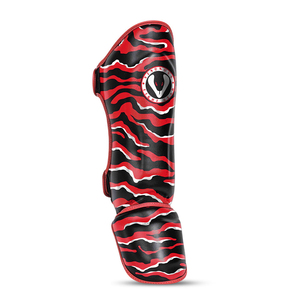 Espinilleras Venomous Personalizadas Rojas para MMA, Muay Thai, Kickboxing, Sparring, Entrenamiento, Protección Profesional, Ligeras, de Cuero PU - Product Image 4