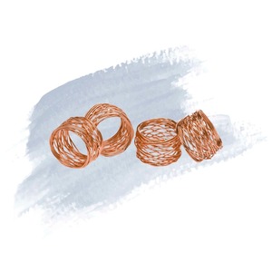 Porte-serviettes de luxe en maille de cuivre, accessoires de table contemporains, sophistiqués anneaux à serviettes en fil tressé or rose - Product Image 6