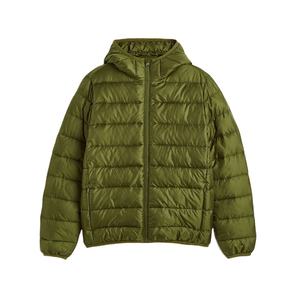 2025 Best Design Men's Puffer <b>Jacket</b> With Hood Customize Fabric Solid Green Color Plus Size Zipper Style Outdoor <b>Jacket</b> For Men - Product Image 1