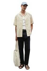 Camisas de resort de manga corta con estampado de tejido de algodón 100% de marca personalizada de ajuste Regular para hombre de alta tendencia - Product Image 6